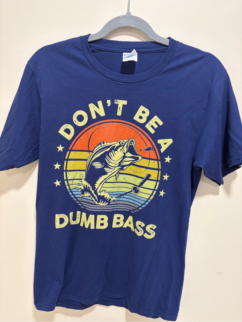 Navy Graphic Tee "Don't Be A Dumb Bass"